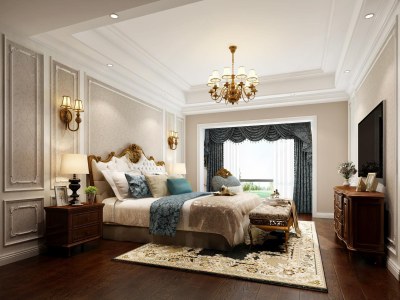 欧式古典家居卧室3D模型下载